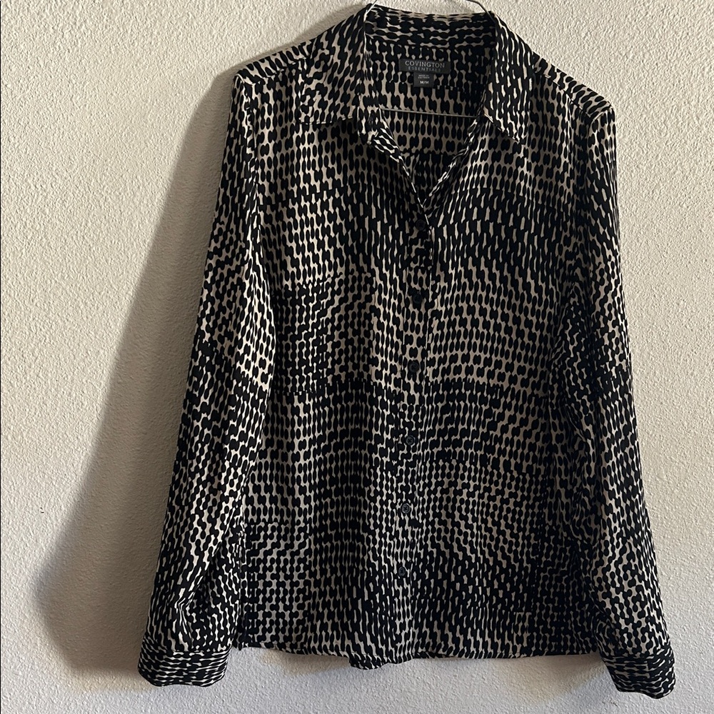 Covington Monochrome Patterned Blouse